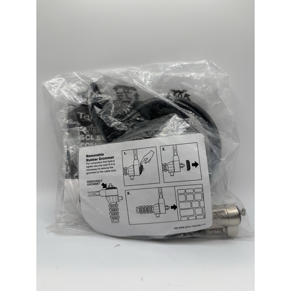 Targus Defcon Compact Serialized‎ Combo Cable Lock Black Kit ASP96GLX-S  50